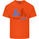Your Pace or Mine Funny Cycling Cyclist Kids T-Shirt Childrens Orange