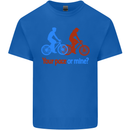 Your Pace or Mine Funny Cycling Cyclist Kids T-Shirt Childrens Royal Blue