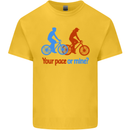 Your Pace or Mine Funny Cycling Cyclist Kids T-Shirt Childrens Yellow