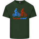 Your Pace or Mine Funny Cycling Cyclist Mens Cotton T-Shirt Tee Top Forest Green