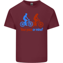 Your Pace or Mine Funny Cycling Cyclist Mens Cotton T-Shirt Tee Top Maroon