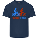 Your Pace or Mine Funny Cycling Cyclist Mens Cotton T-Shirt Tee Top Navy Blue