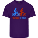 Your Pace or Mine Funny Cycling Cyclist Mens Cotton T-Shirt Tee Top Purple