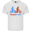 Your Pace or Mine Funny Cycling Cyclist Mens Cotton T-Shirt Tee Top White