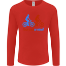 Your Pace or Mine Funny Cycling Cyclist Mens Long Sleeve T-Shirt Red
