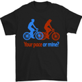 Your Pace or Mine Funny Cycling Cyclist Mens T-Shirt Cotton Gildan Black