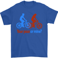 Your Pace or Mine Funny Cycling Cyclist Mens T-Shirt Cotton Gildan Royal Blue