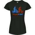 Your Pace or Mine Funny Cycling Cyclist Womens Petite Cut T-Shirt Black