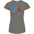 Your Pace or Mine Funny Cycling Cyclist Womens Petite Cut T-Shirt Charcoal