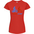 Your Pace or Mine Funny Cycling Cyclist Womens Petite Cut T-Shirt Red