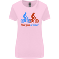 Your Pace or Mine Funny Cycling Cyclist Womens Wider Cut T-Shirt Light Pink