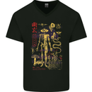 Yugen Obscure Design Mens V-Neck Cotton T-Shirt Black
