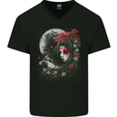 Yuki Onna Japanese Folklaw Gothic Halloween Mens V-Neck Cotton T-Shirt Black