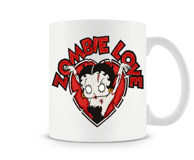 Betty Boop zombie love white coffee mug