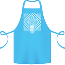 Zebra LSD Magic Mushrooms Hallucinogenic Cotton Apron 100% Organic Turquoise