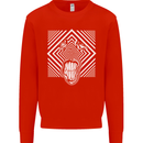 Zebra LSD Magic Mushrooms Hallucinogenic Kids Sweatshirt Jumper Bright Red