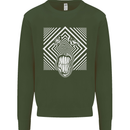 Zebra LSD Magic Mushrooms Hallucinogenic Kids Sweatshirt Jumper Forest Green