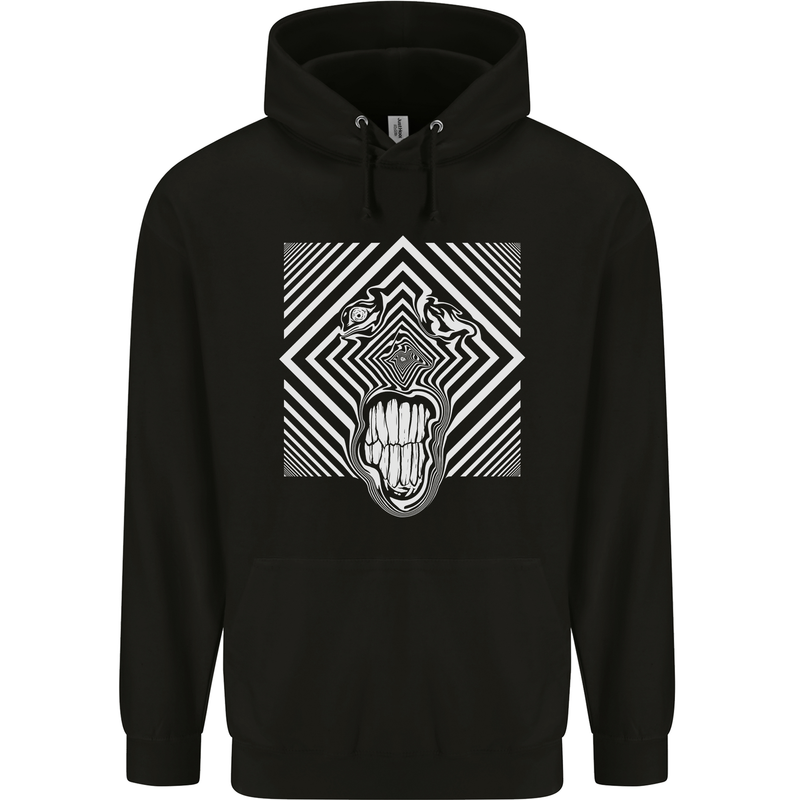 Zebra LSD Magic Mushrooms Hallucinogenic Mens 80% Cotton Hoodie Black