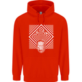 Zebra LSD Magic Mushrooms Hallucinogenic Mens 80% Cotton Hoodie Bright Red