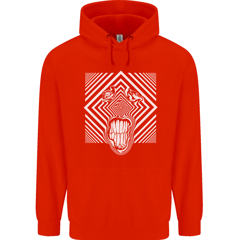 Zebra LSD Magic Mushrooms Hallucinogenic Mens 80% Cotton Hoodie Bright Red