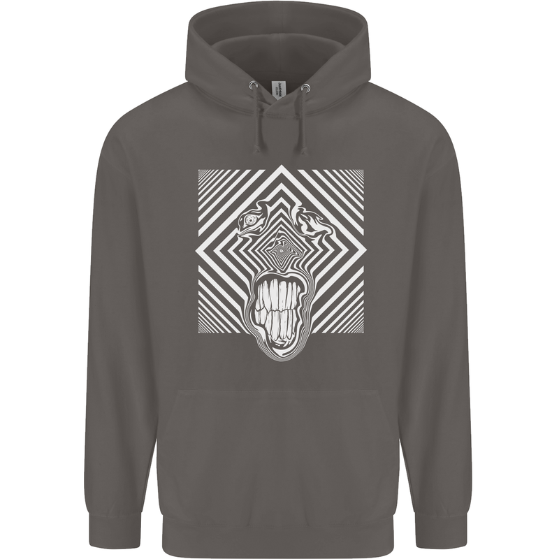 Zebra LSD Magic Mushrooms Hallucinogenic Mens 80% Cotton Hoodie Charcoal