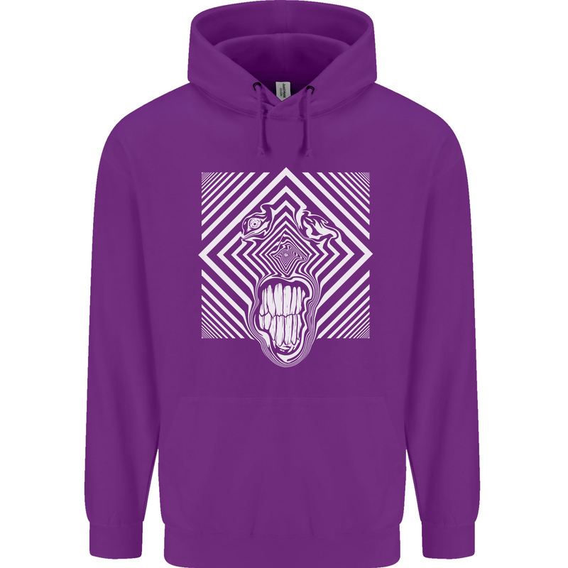 Zebra LSD Magic Mushrooms Hallucinogenic Mens 80% Cotton Hoodie Purple