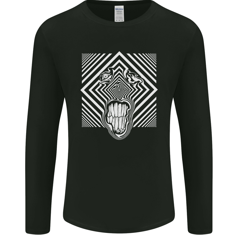 Zebra LSD Magic Mushrooms Hallucinogenic Mens Long Sleeve T-Shirt Black