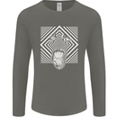 Zebra LSD Magic Mushrooms Hallucinogenic Mens Long Sleeve T-Shirt Charcoal