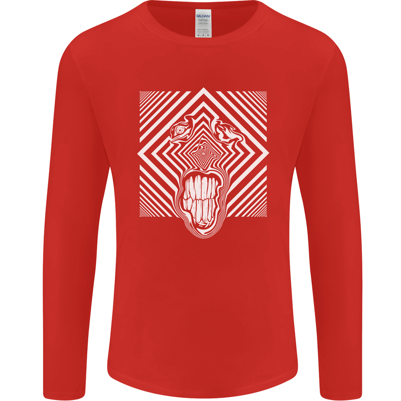 Zebra LSD Magic Mushrooms Hallucinogenic Mens Long Sleeve T-Shirt Red