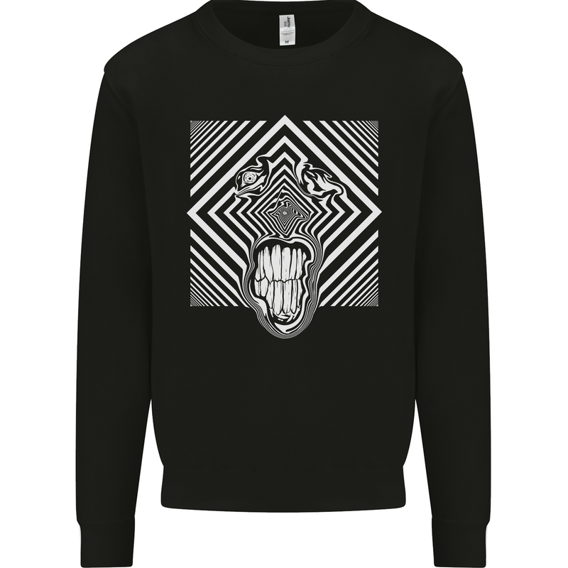 Zebra LSD Magic Mushrooms Hallucinogenic Mens Sweatshirt Jumper Black