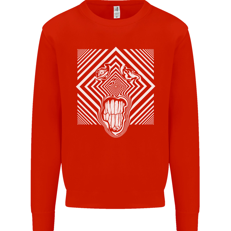 Zebra LSD Magic Mushrooms Hallucinogenic Mens Sweatshirt Jumper Bright Red