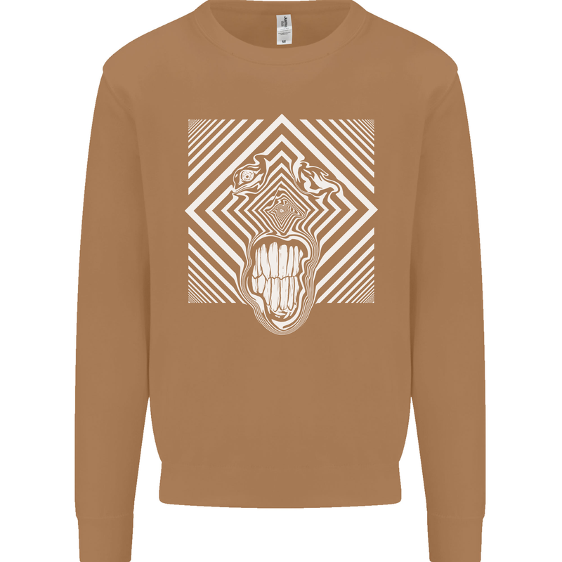 Zebra LSD Magic Mushrooms Hallucinogenic Mens Sweatshirt Jumper Caramel Latte
