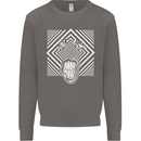 Zebra LSD Magic Mushrooms Hallucinogenic Mens Sweatshirt Jumper Charcoal