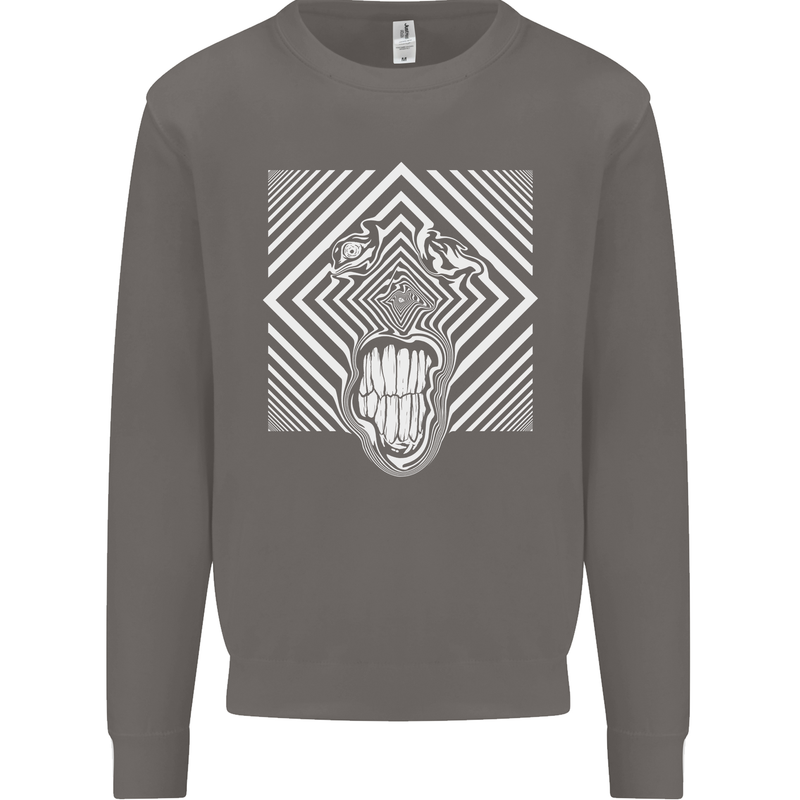 Zebra LSD Magic Mushrooms Hallucinogenic Mens Sweatshirt Jumper Charcoal