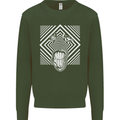 Zebra LSD Magic Mushrooms Hallucinogenic Mens Sweatshirt Jumper Forest Green