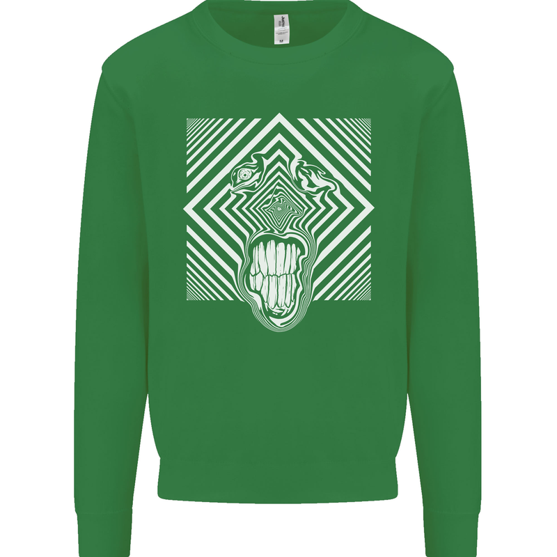 Zebra LSD Magic Mushrooms Hallucinogenic Mens Sweatshirt Jumper Irish Green