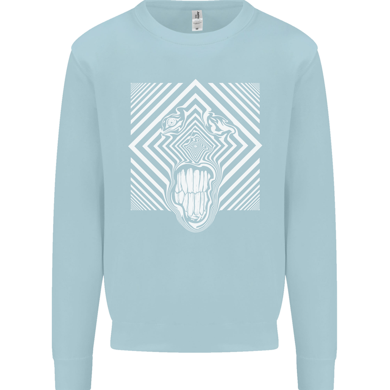 Zebra LSD Magic Mushrooms Hallucinogenic Mens Sweatshirt Jumper Light Blue
