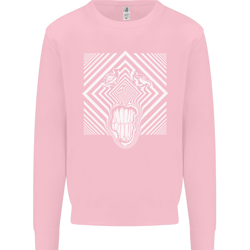 Zebra LSD Magic Mushrooms Hallucinogenic Mens Sweatshirt Jumper Light Pink
