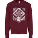 Zebra LSD Magic Mushrooms Hallucinogenic Mens Sweatshirt Jumper Maroon
