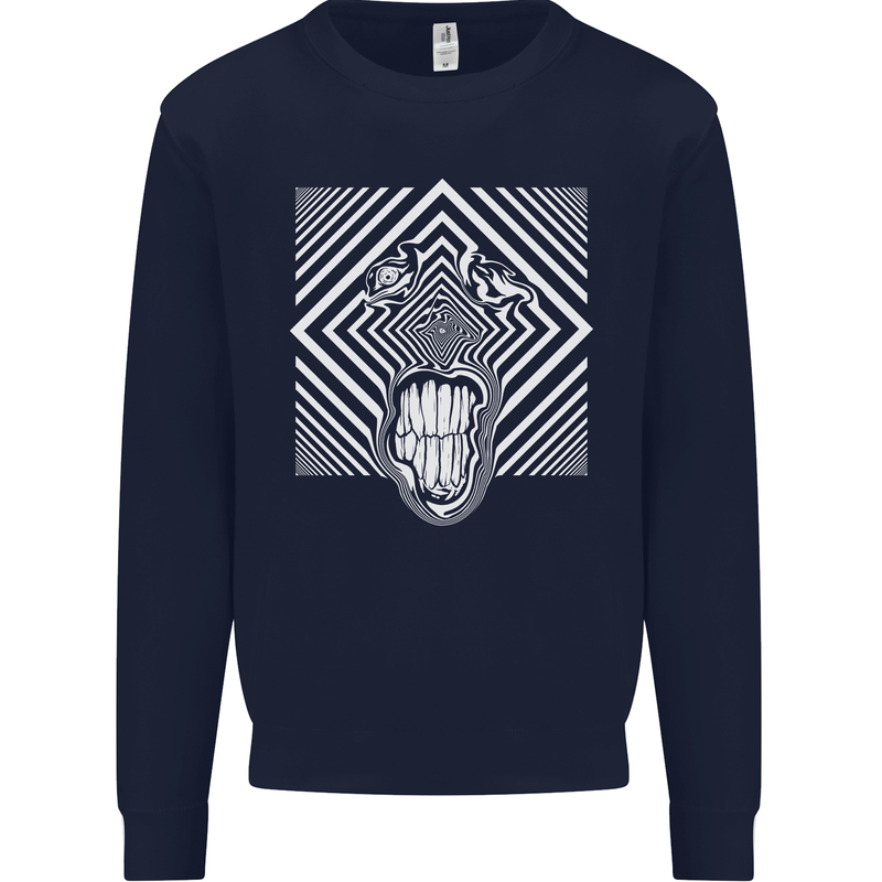 Zebra LSD Magic Mushrooms Hallucinogenic Mens Sweatshirt Jumper Navy Blue