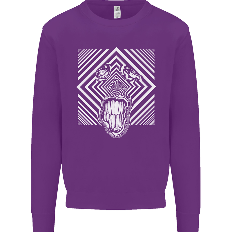 Zebra LSD Magic Mushrooms Hallucinogenic Mens Sweatshirt Jumper Purple
