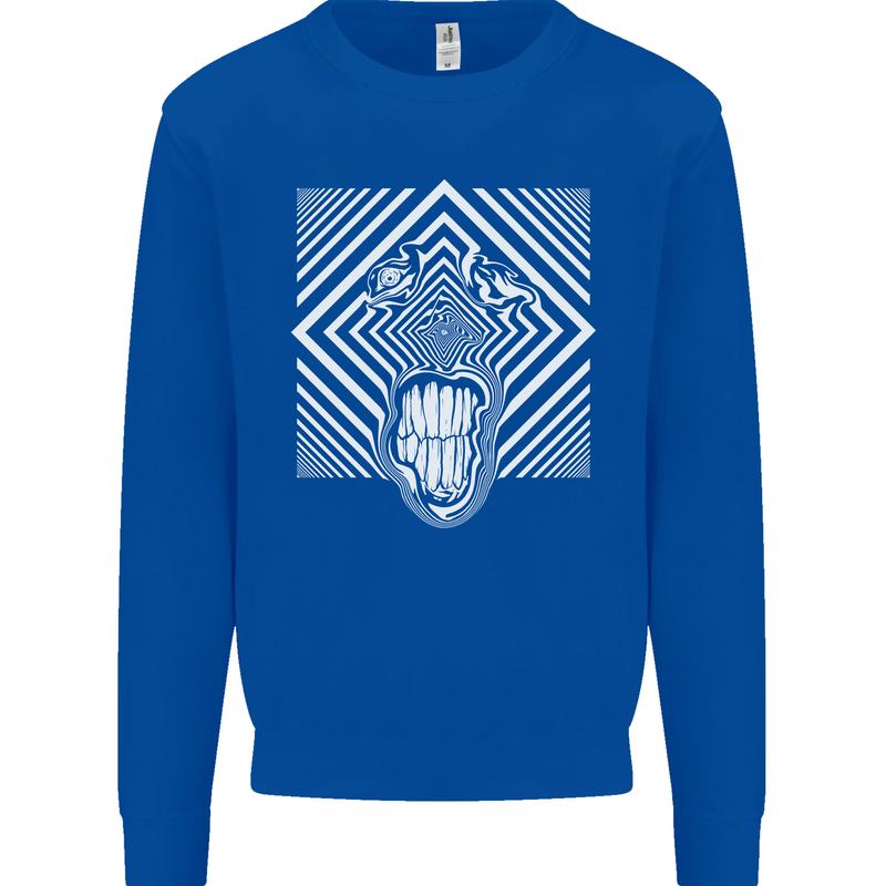 Zebra LSD Magic Mushrooms Hallucinogenic Mens Sweatshirt Jumper Royal Blue