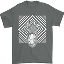 Zebra LSD Magic Mushrooms Hallucinogenic Mens T-Shirt Cotton Gildan Charcoal