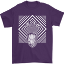 Zebra LSD Magic Mushrooms Hallucinogenic Mens T-Shirt Cotton Gildan Purple