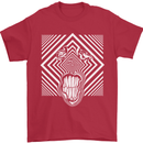 Zebra LSD Magic Mushrooms Hallucinogenic Mens T-Shirt Cotton Gildan Red
