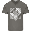 Zebra LSD Magic Mushrooms Hallucinogenic Mens V-Neck Cotton T-Shirt Charcoal
