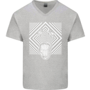 Zebra LSD Magic Mushrooms Hallucinogenic Mens V-Neck Cotton T-Shirt Sports Grey