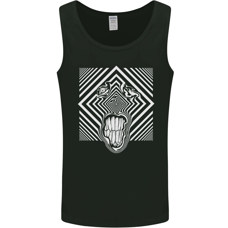Zebra LSD Magic Mushrooms Hallucinogenic Mens Vest Tank Top Black