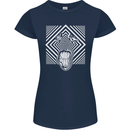 Zebra LSD Magic Mushrooms Hallucinogenic Womens Petite Cut T-Shirt Navy Blue
