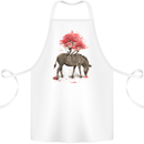 Zebra and Tree Watercolour Cotton Apron 100% Organic White